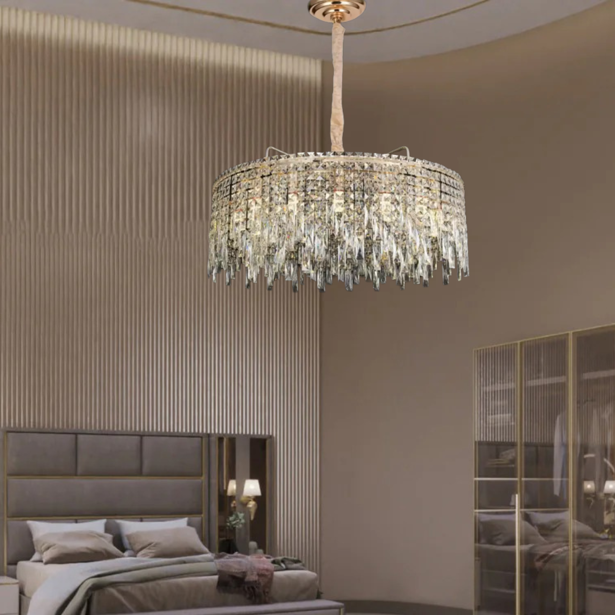 Candelabru Cristal Hans  E14 Auriu