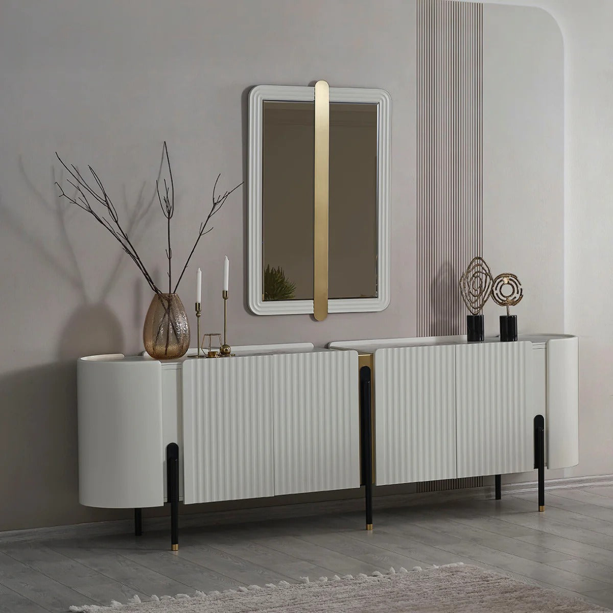 Comoda De Dining Cu Oglinda De Lux, PIETRA