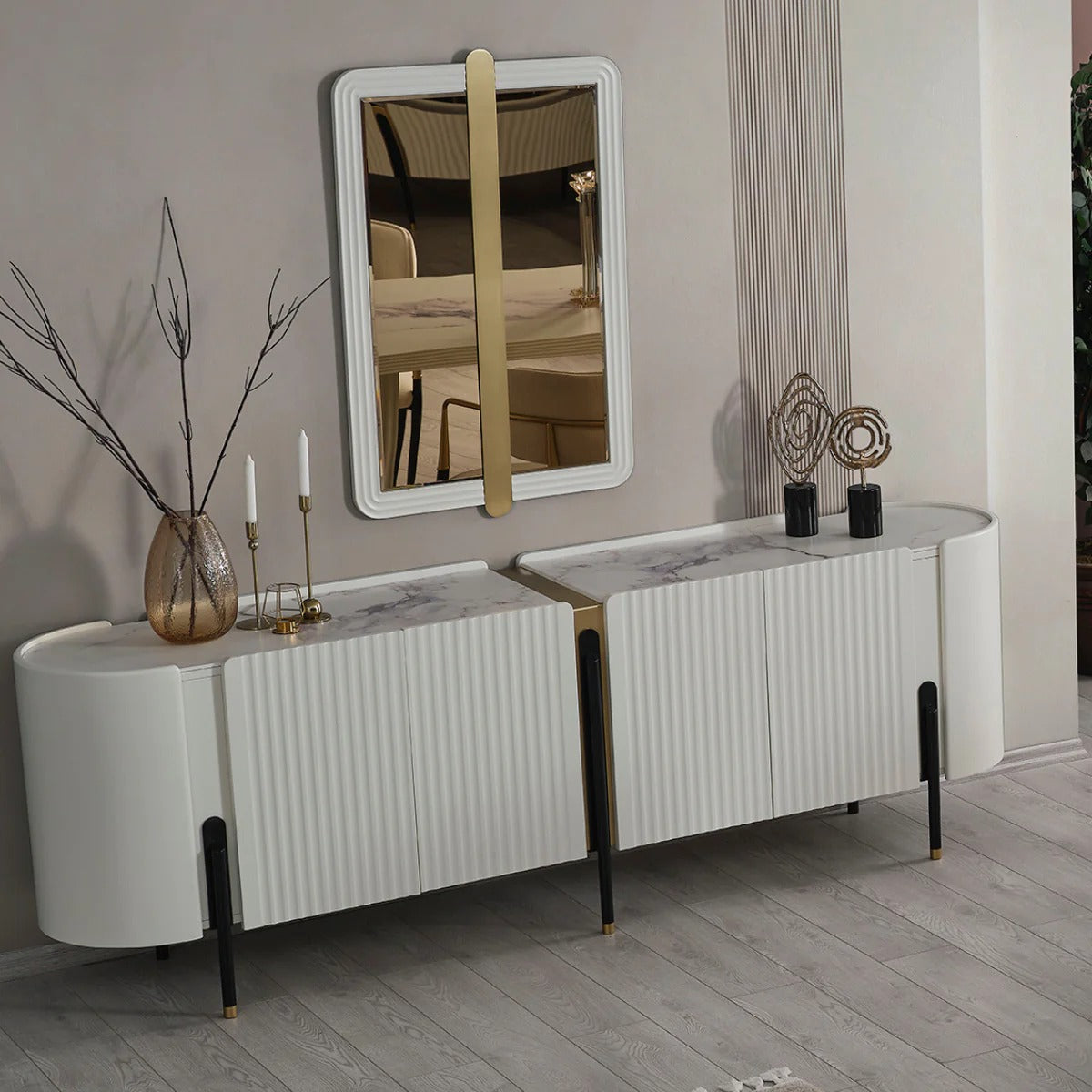 Comoda De Dining Cu Oglinda De Lux, PIETRA