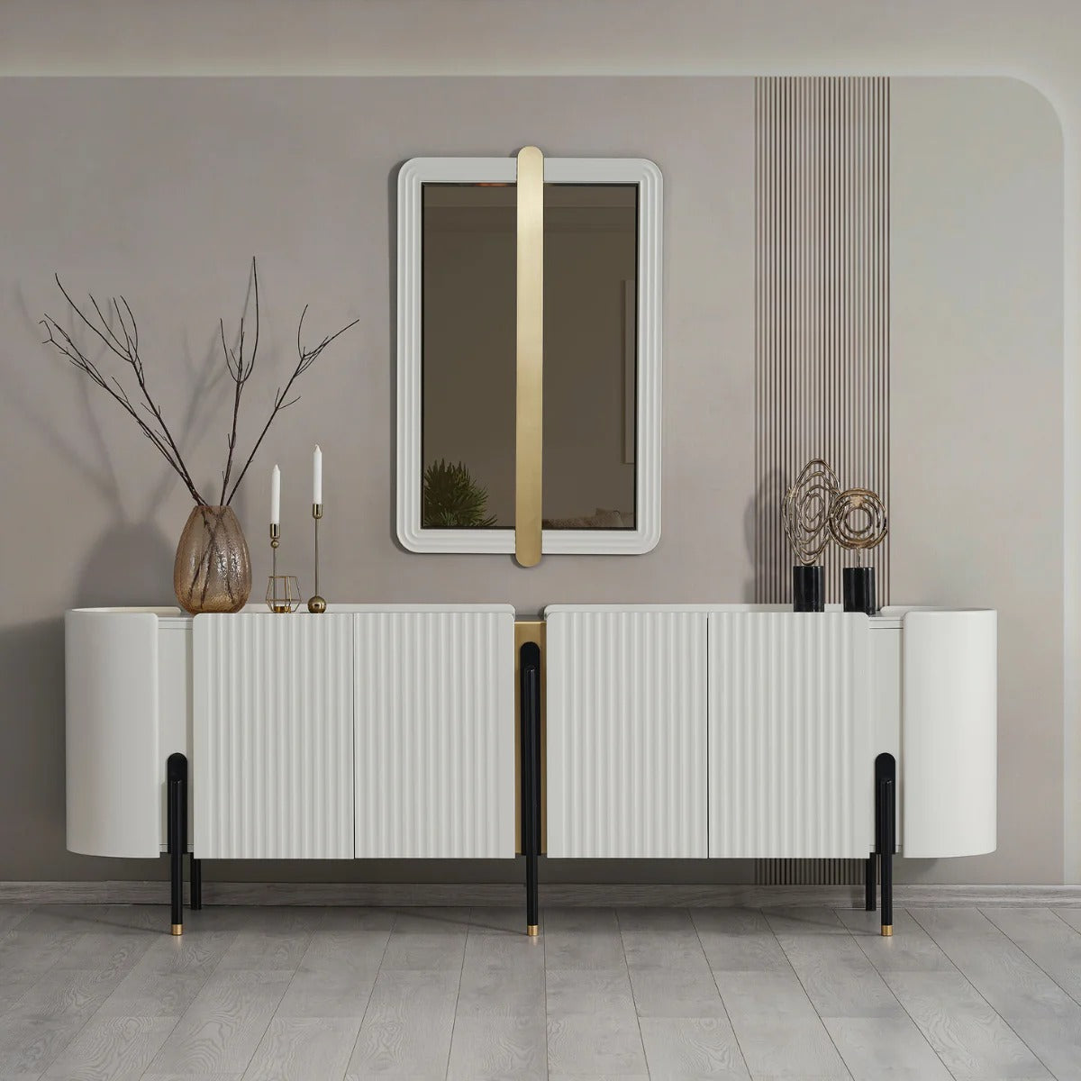 Comoda De Dining Cu Oglinda De Lux, PIETRA
