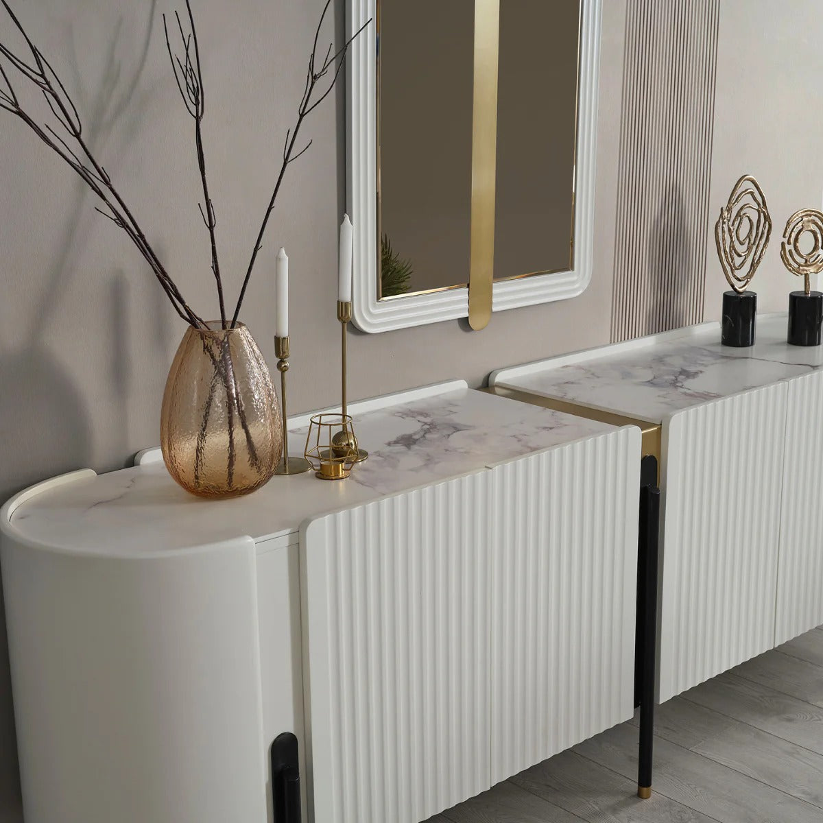 Comoda De Dining Cu Oglinda De Lux, PIETRA