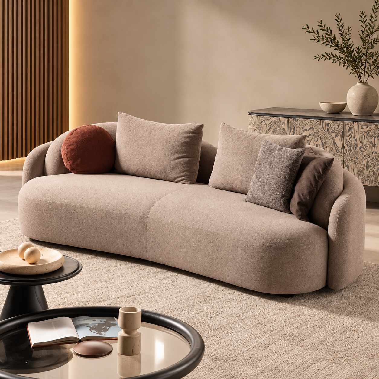 Canapea Modulară Noa – Design Curbat, Tapițerie Personalizabilă