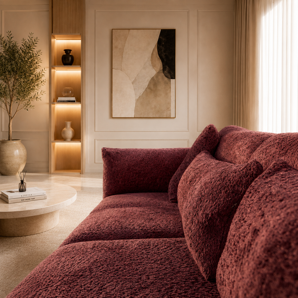 Canapea Rubelia – Design Modern, Forme Organice și Confort Premium