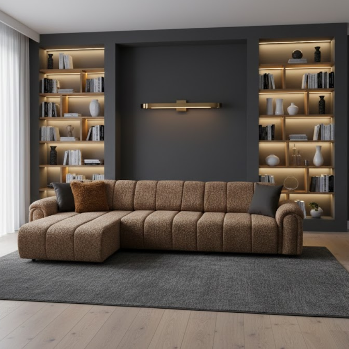 Colțar modular bouclé Lusso – design elegant și configurare flexibilă