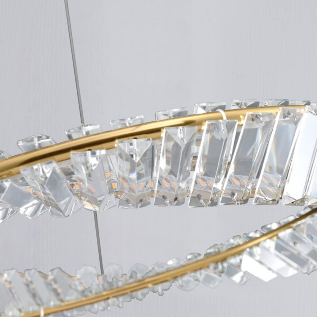 Lustra LED Cristal cu Telecomanda Kyla 36W Diametru 40cm Auriu