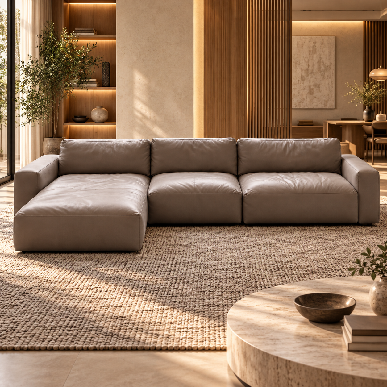 Colțar Modular Frida – Configurabil, Piele Ecologică sau Piele Naturală