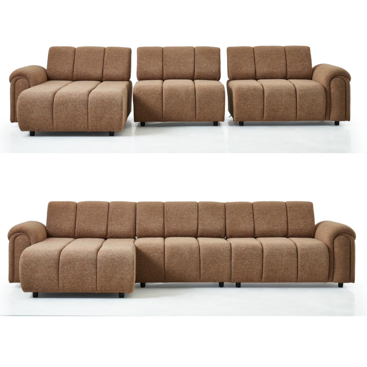 Colțar modular bouclé Lusso – design elegant și configurare flexibilă