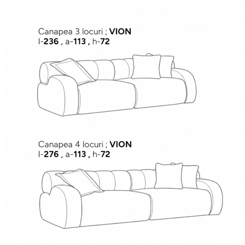 VION – Canapea cu spătar extensibil și design contemporan