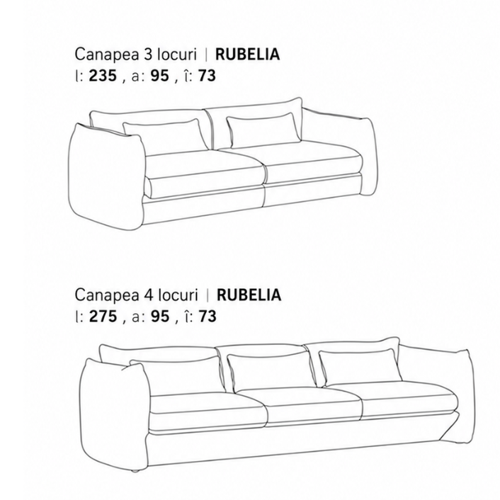 Canapea Rubelia – Design Modern, Forme Organice și Confort Premium