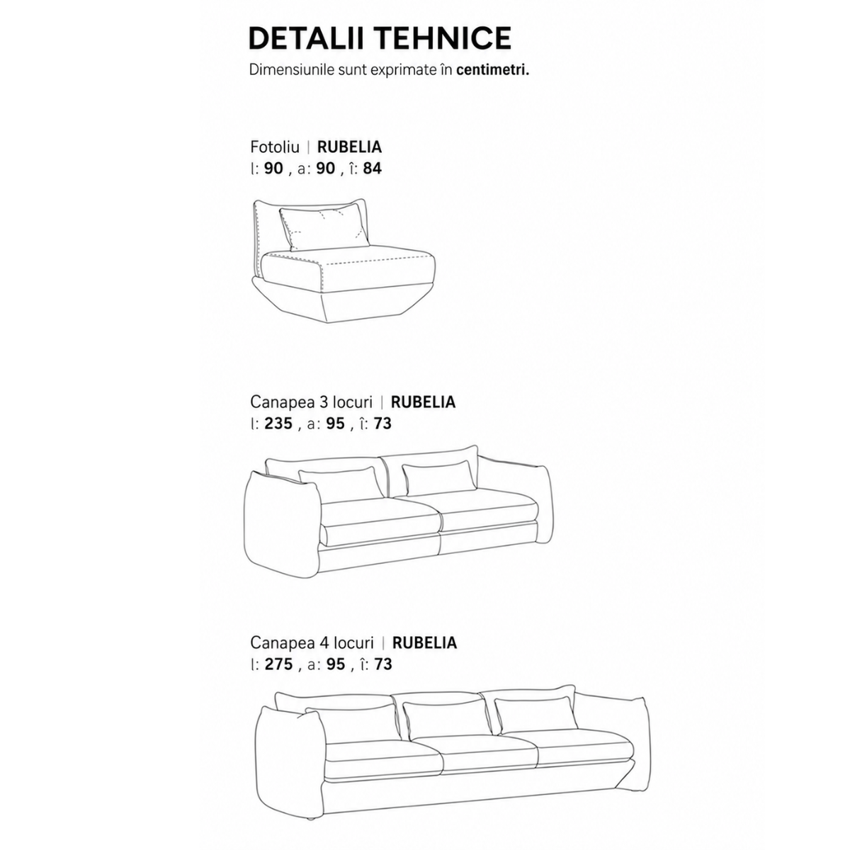 Set Canapele și Fotolii Rubelia – Mobilier Modern pentru Living Elegant