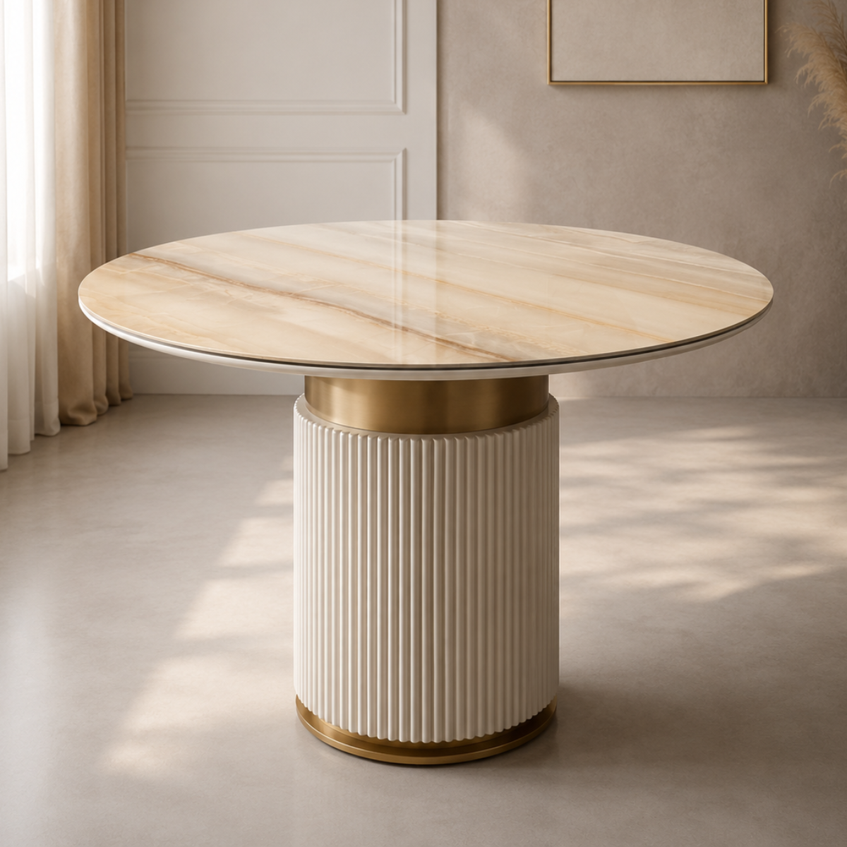 Masa De Dining Rotunda, Kara Ceramic