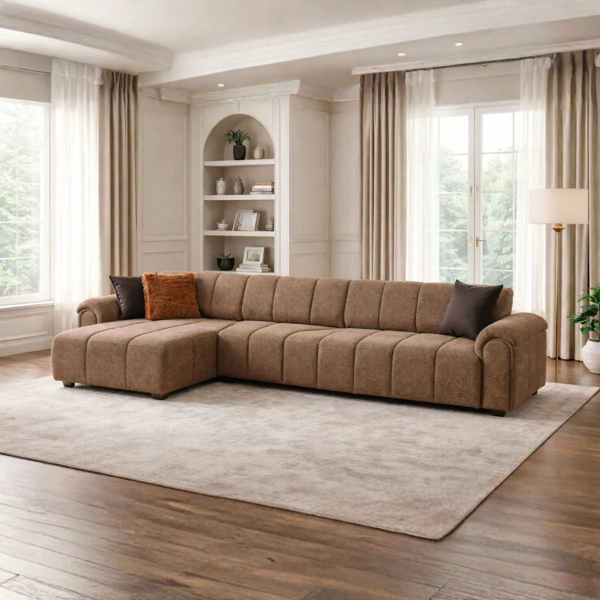Colțar modular bouclé Lusso – design elegant și configurare flexibilă