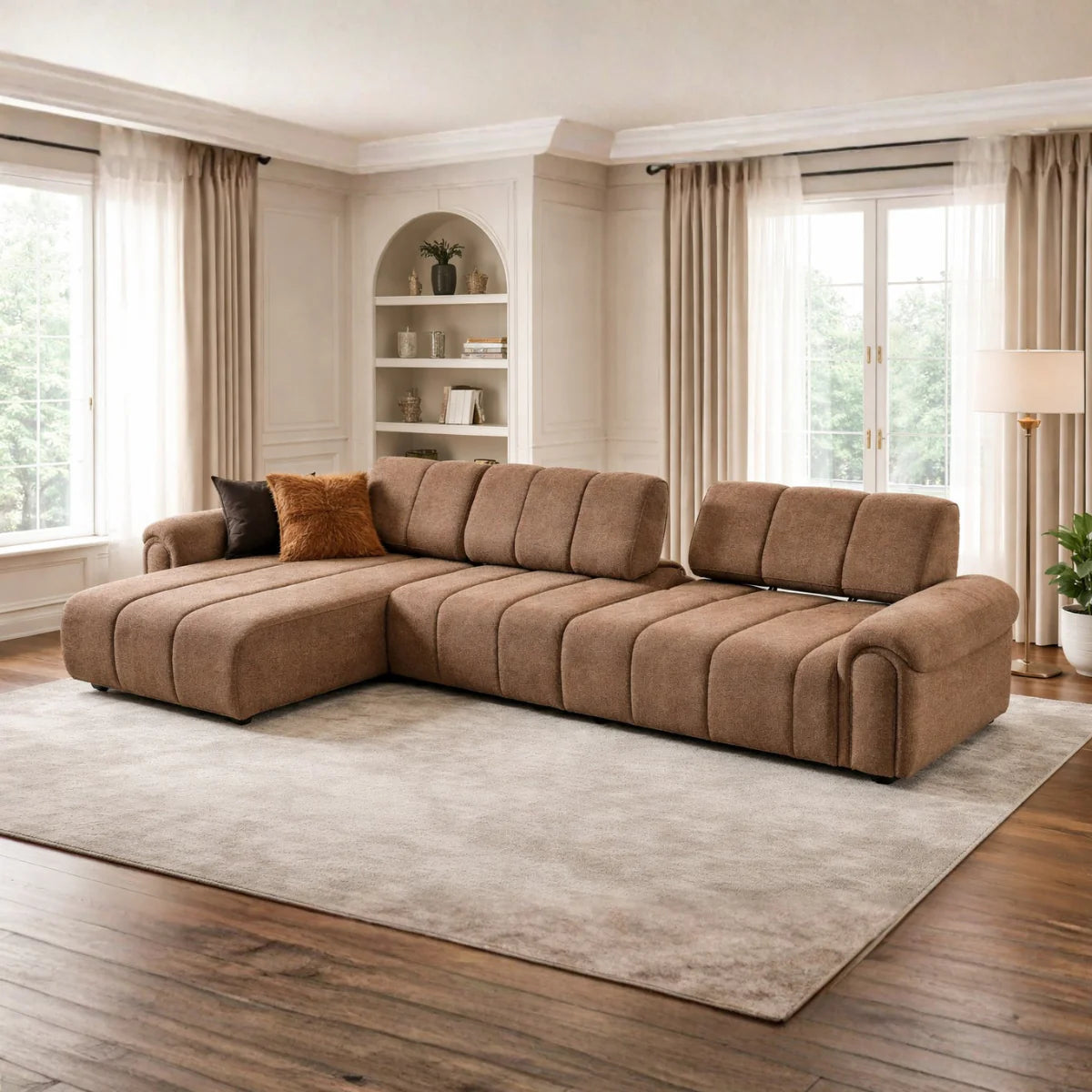 Colțar modular bouclé Lusso – design elegant și configurare flexibilă