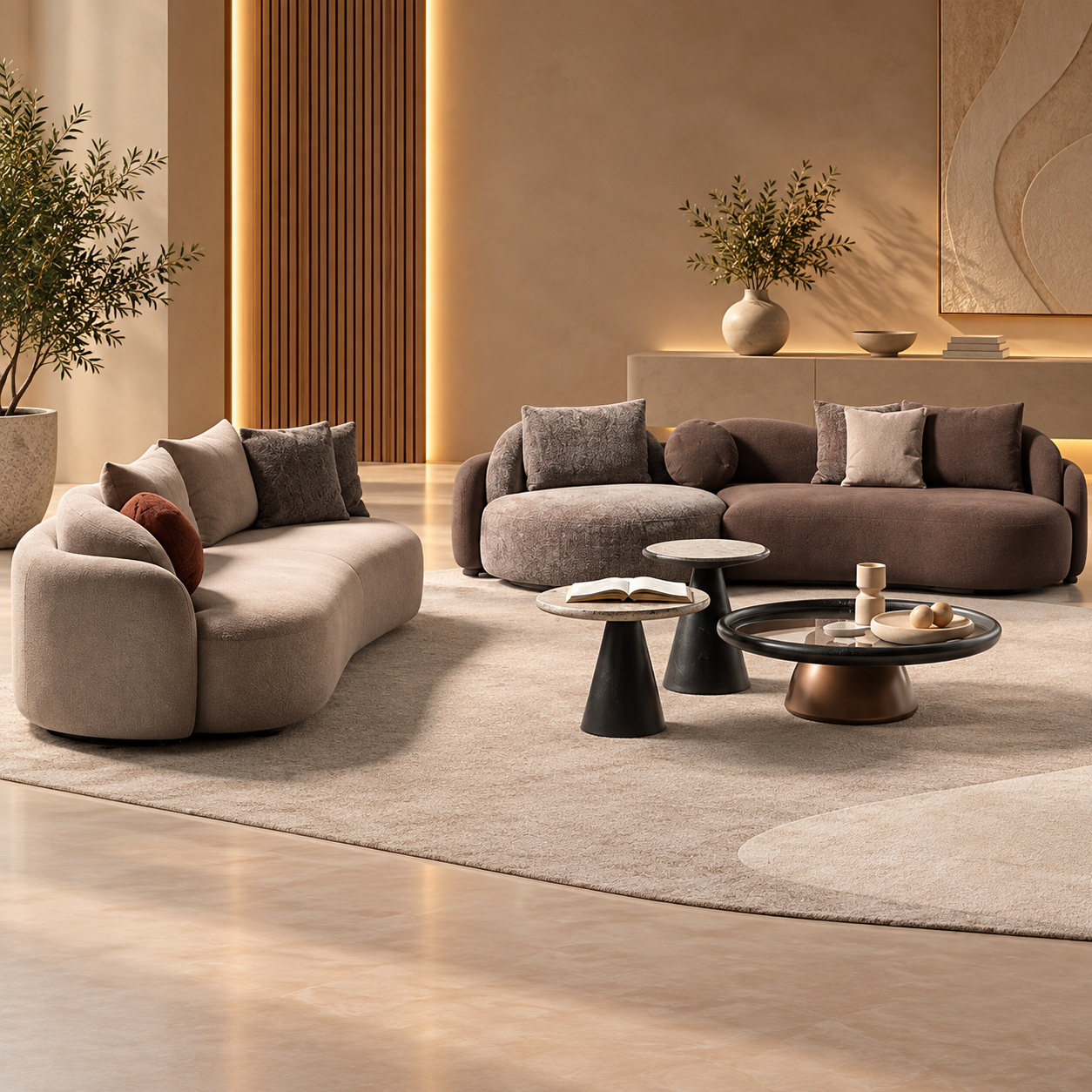 Canapea Modulară Noa – Design Curbat, Tapițerie Personalizabilă