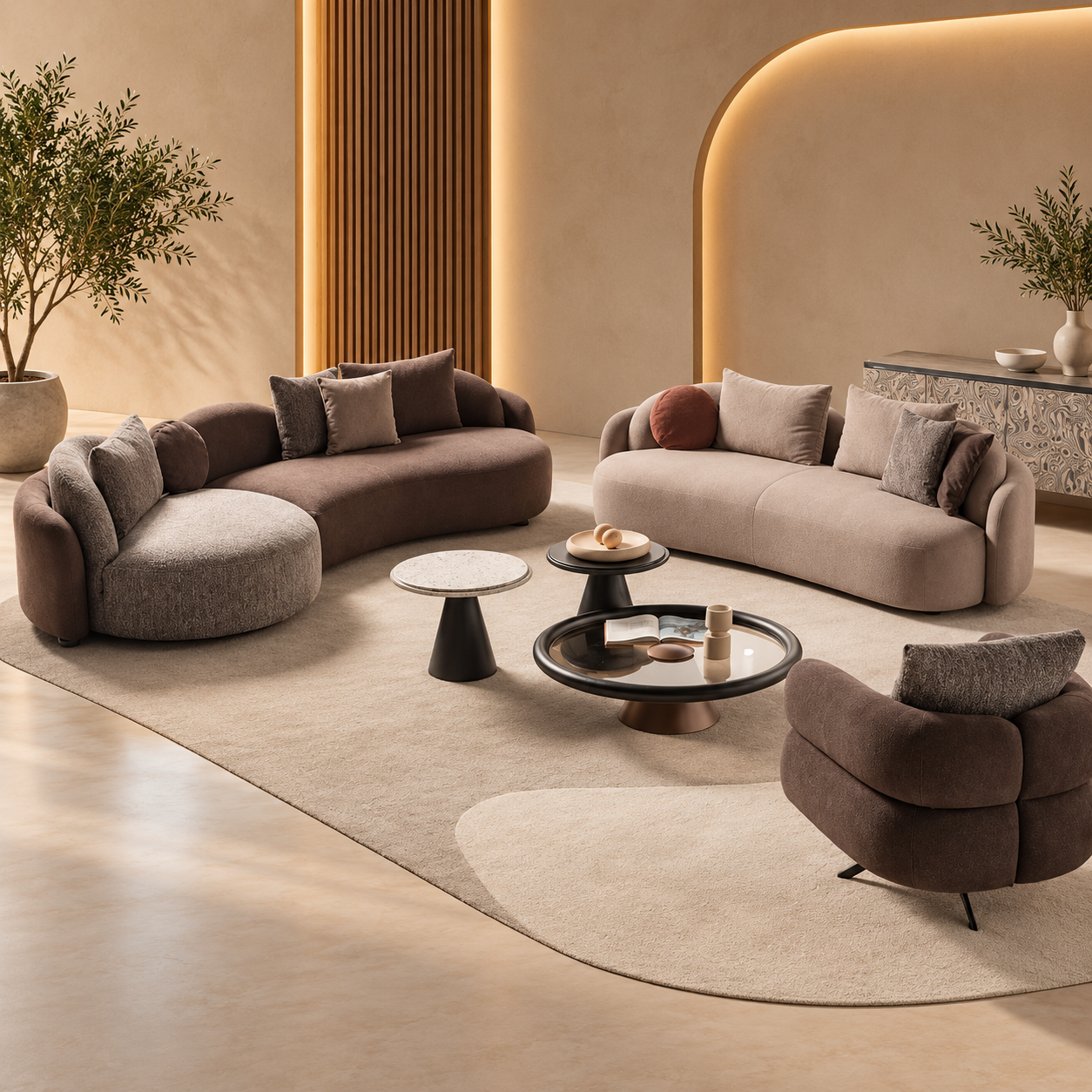 Canapea Modulară Noa – Design Curbat, Tapițerie Personalizabilă
