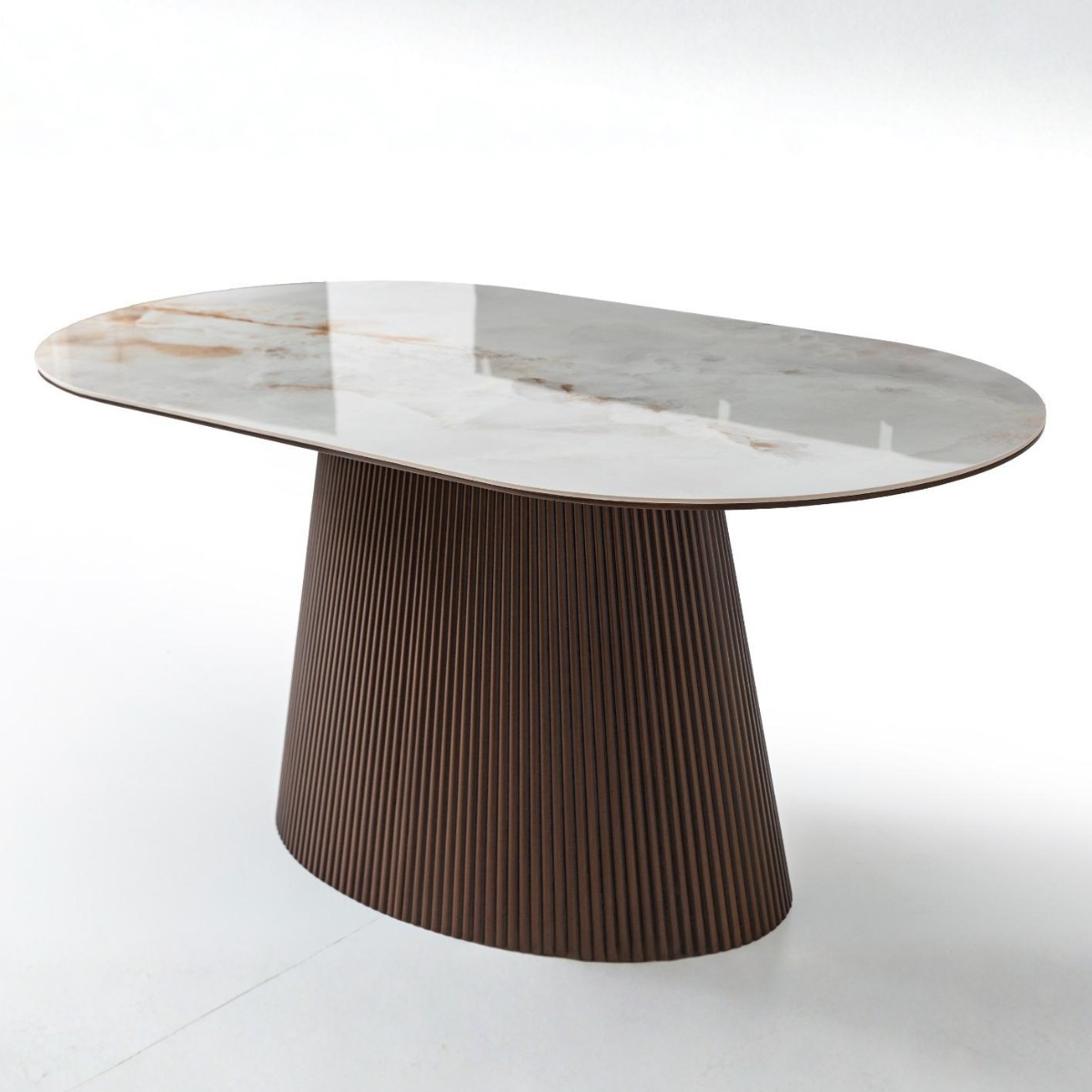 Masă Nero cu Blat Ceramic și Bază din Lemn – Design Modern Premium