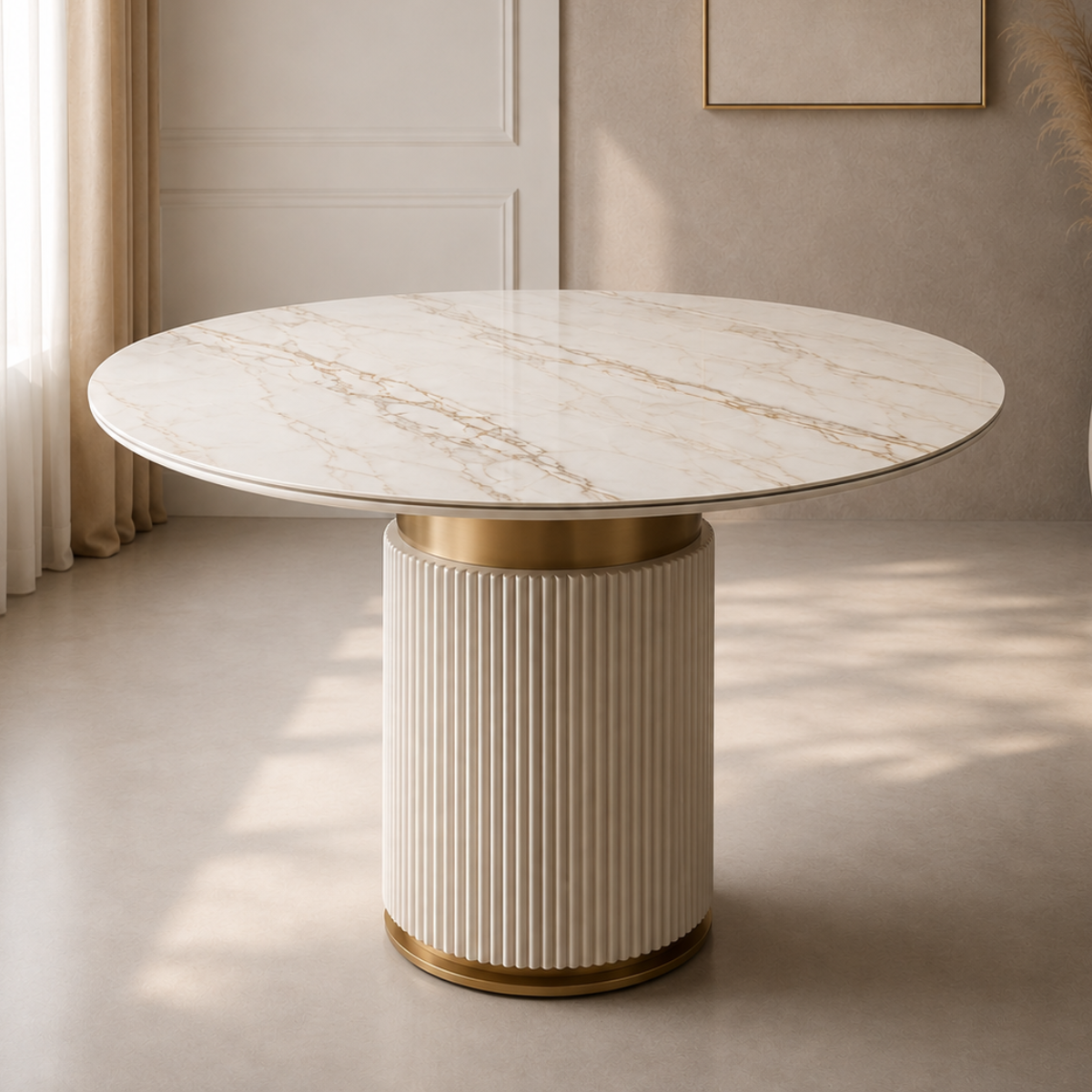 Masa De Dining Rotunda, Kara Ceramic