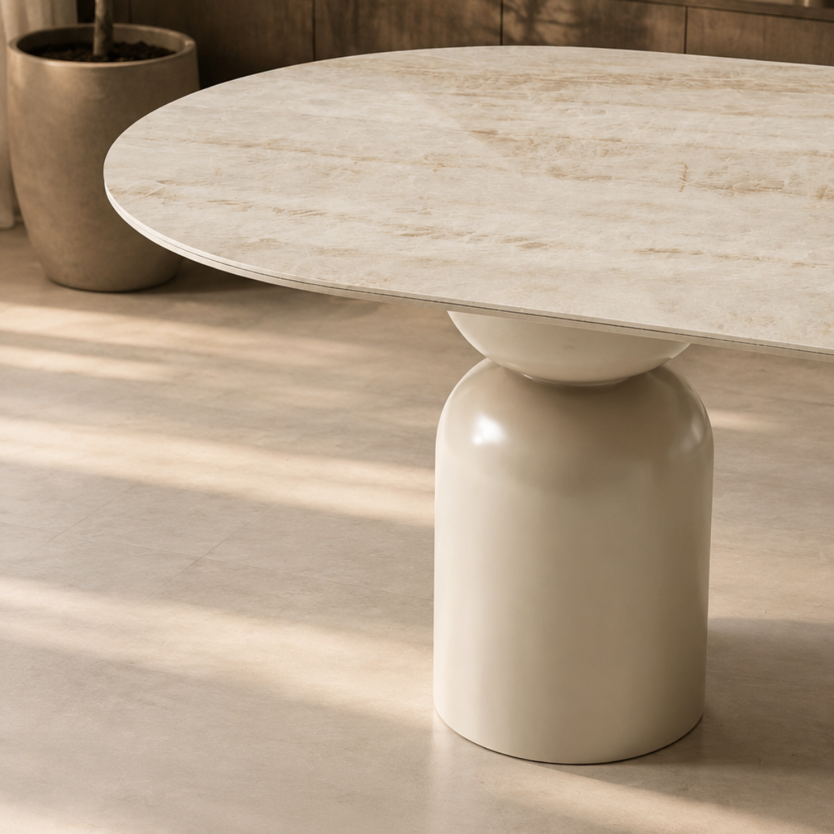 Masă Dining Lisbon – Blat Ceramic Personalizabil, Design Sculptural
