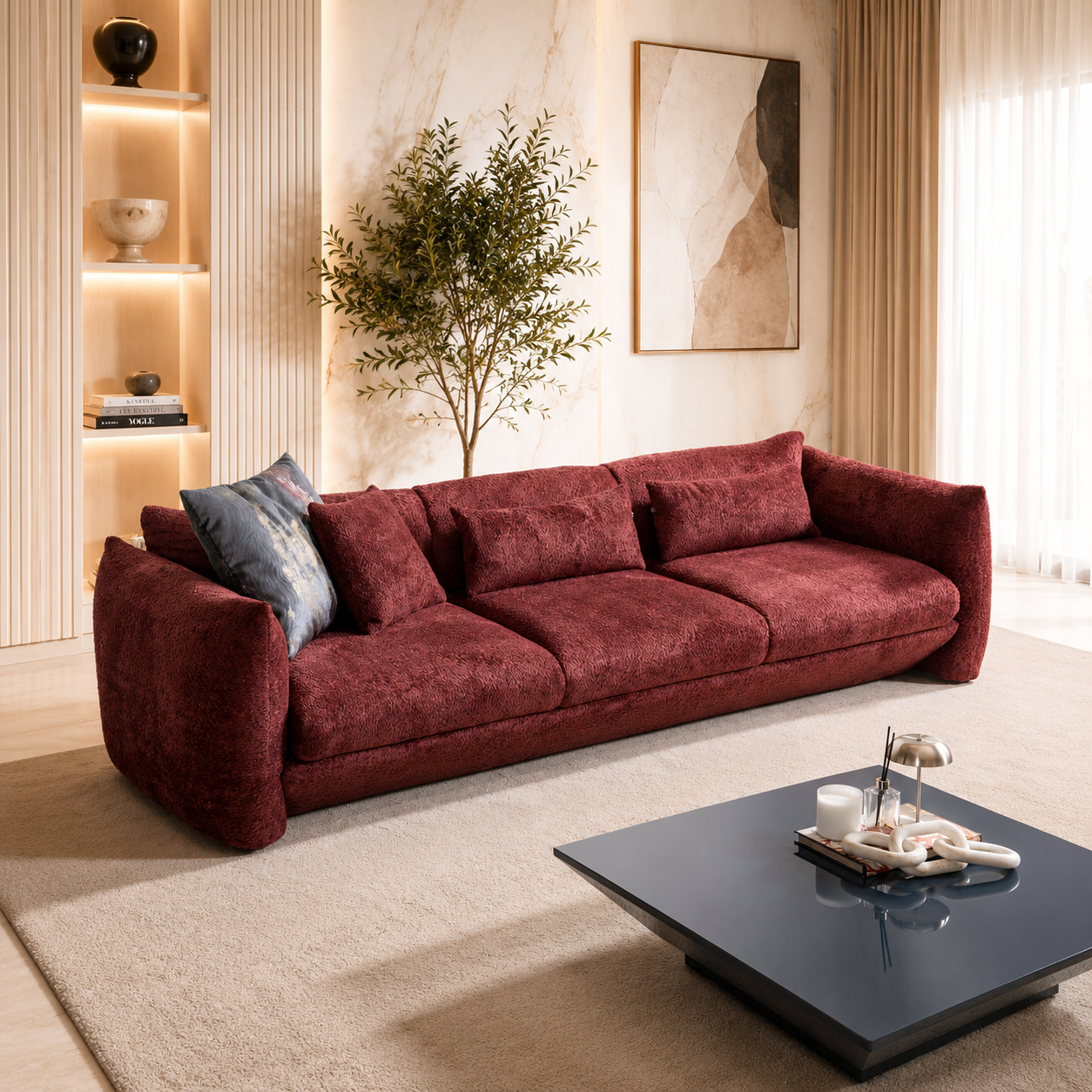 Canapea Rubelia – Design Modern, Forme Organice și Confort Premium