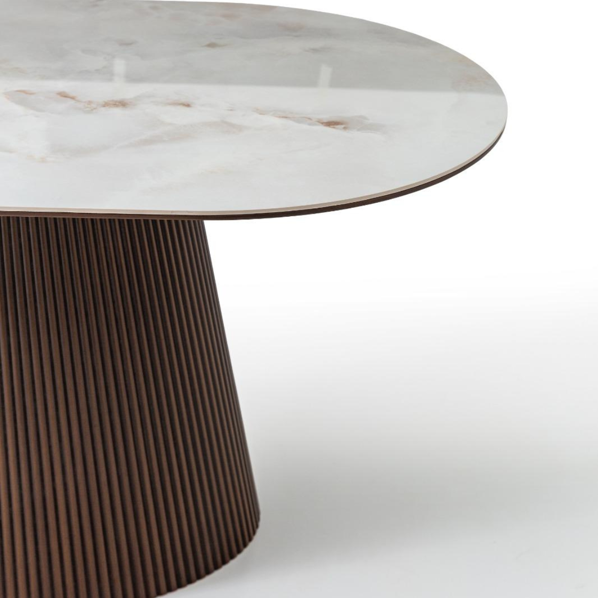 Masă Nero cu Blat Ceramic și Bază din Lemn – Design Modern Premium