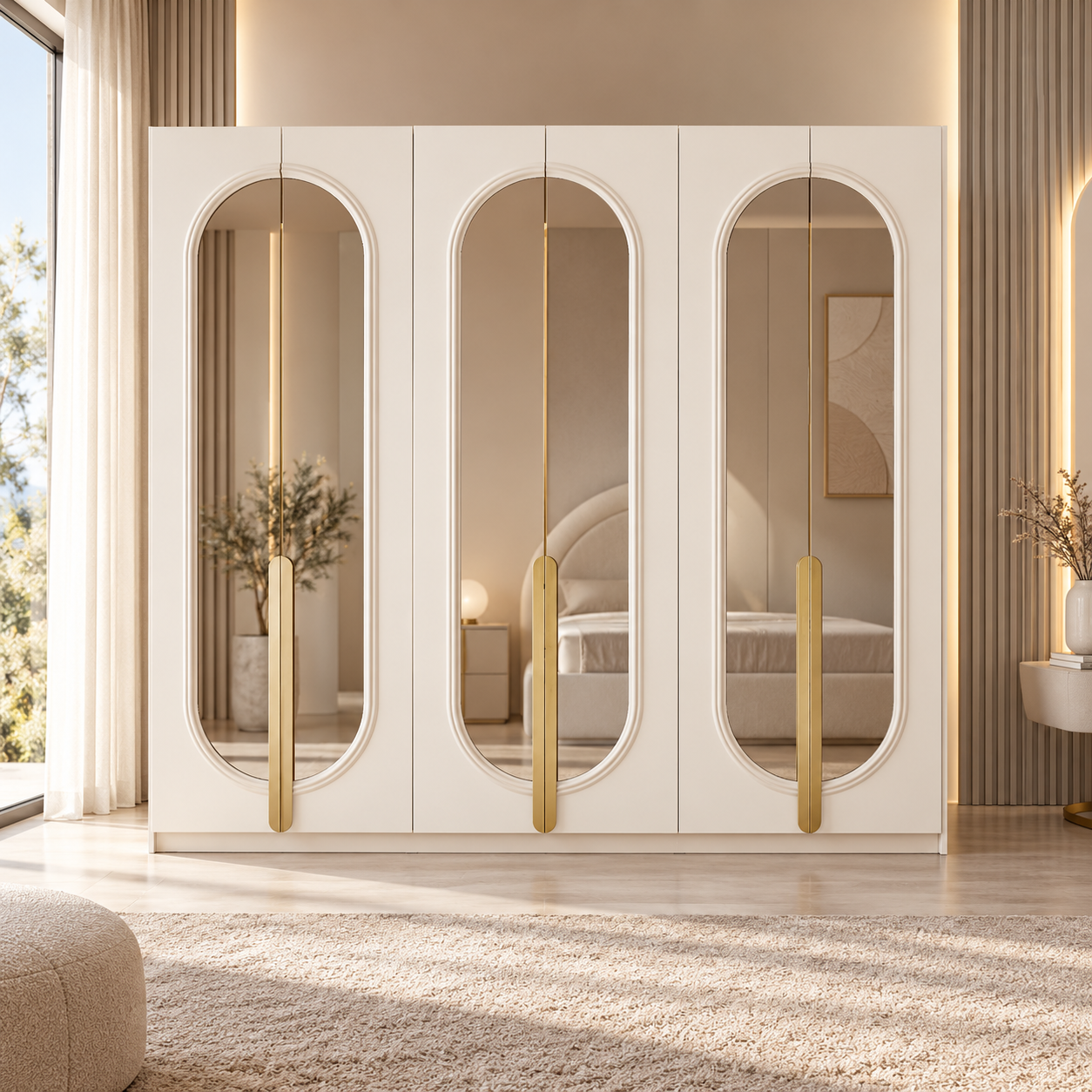 Dormitor Praga – Set Dormitor Modern și Elegant, Crem