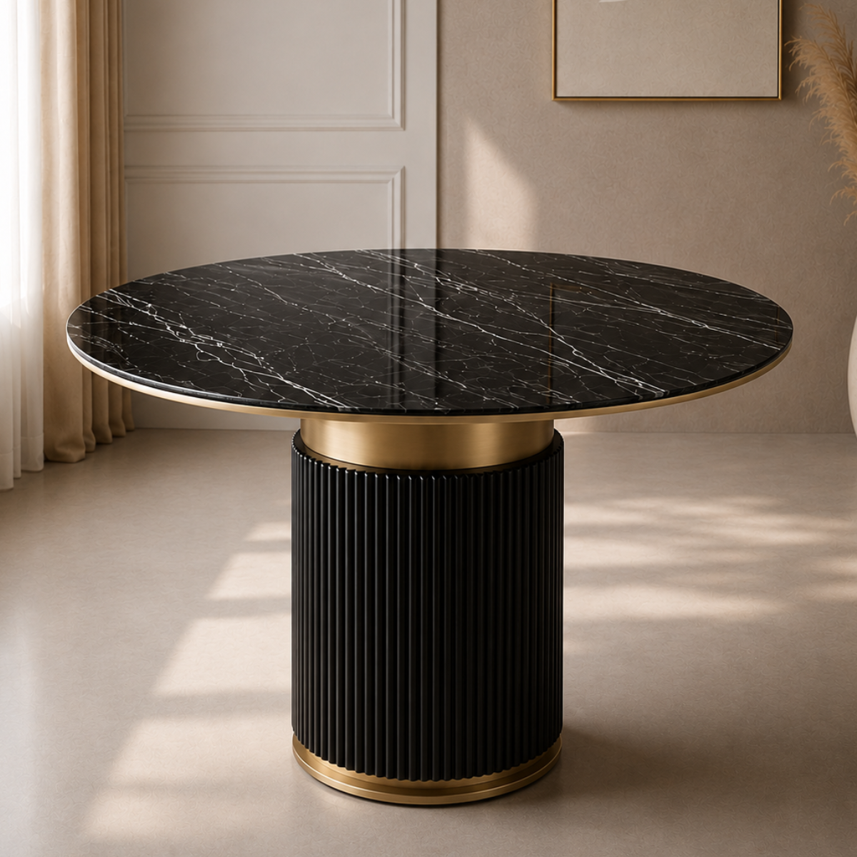 Masa De Dining Rotunda, Kara Ceramic