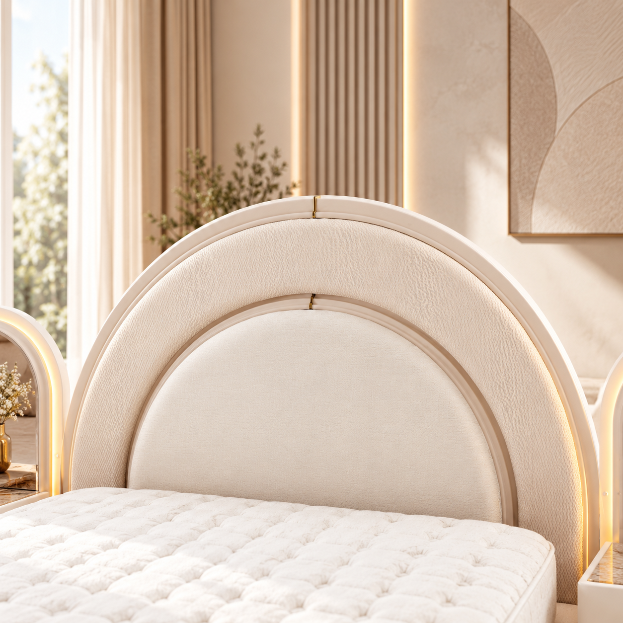 Dormitor Praga – Set Dormitor Modern și Elegant, Crem