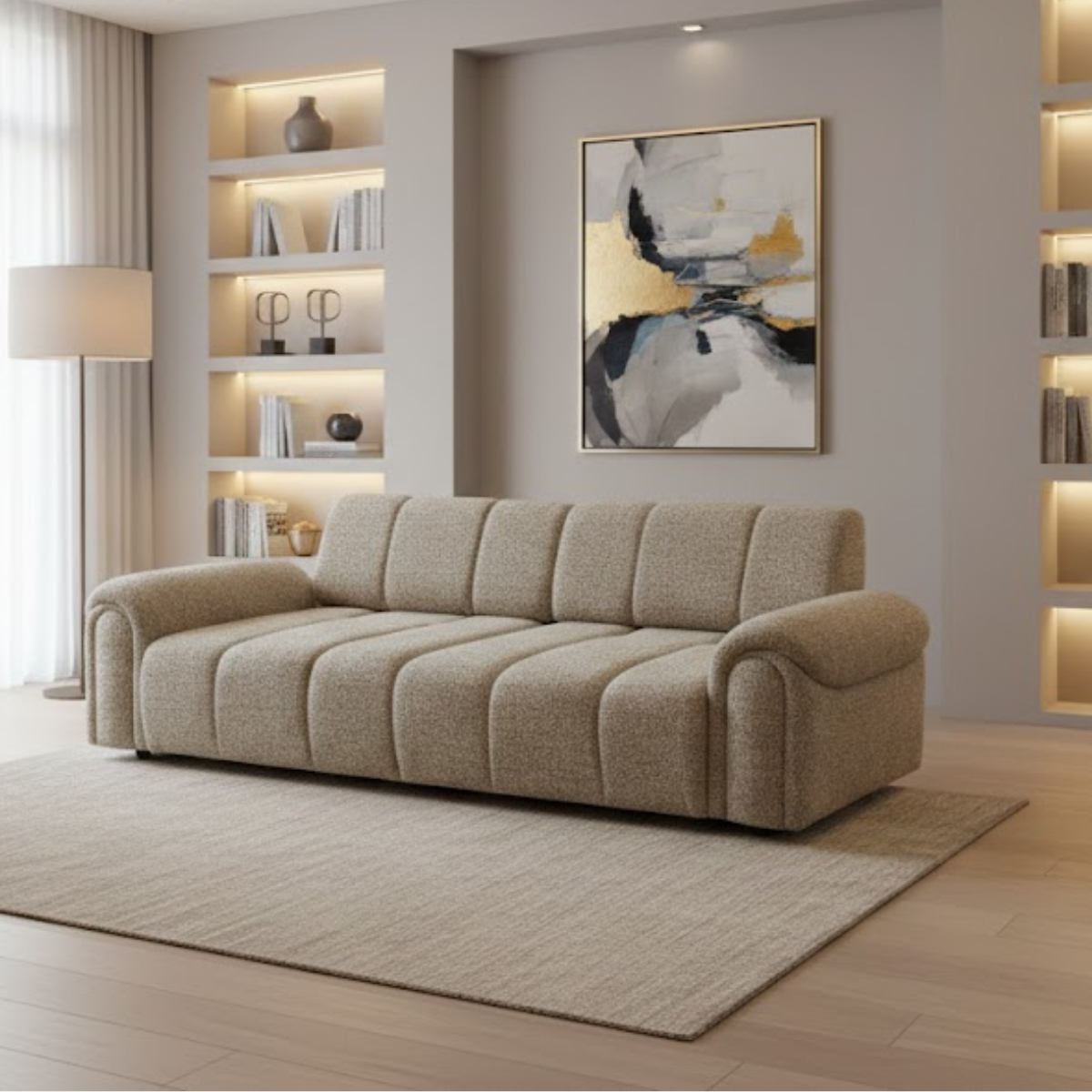 Set Canapele și Fotolii Bouclé Lusso – design modern și confort premium