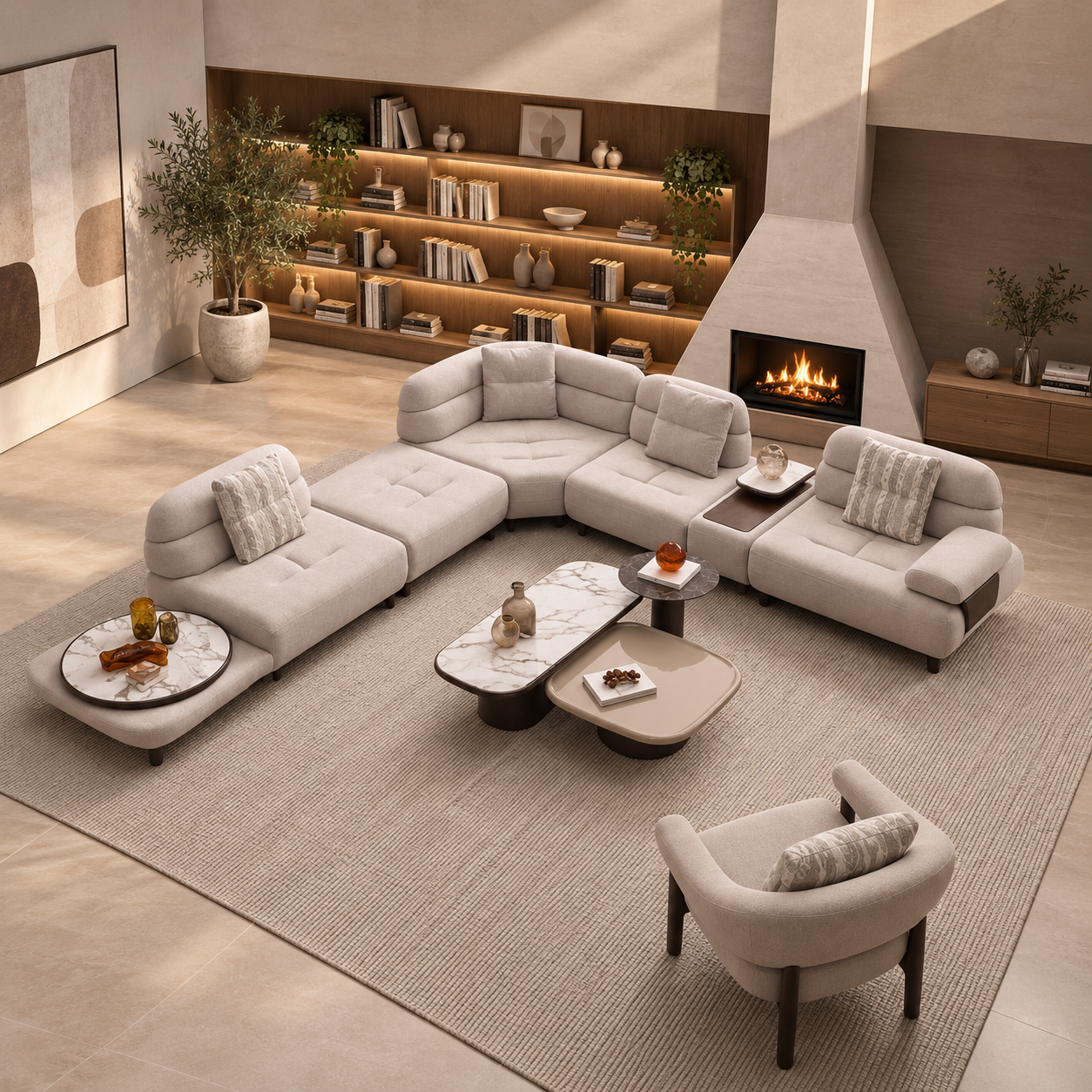 Colțar Modular Boffi – Design Modern, Configurabil în Diverse Stofe și Culori
