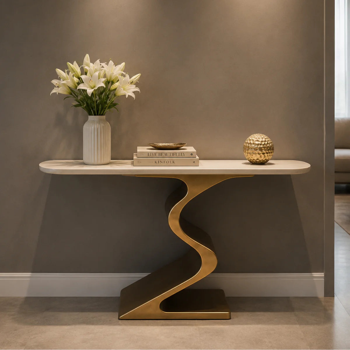 Consola Luxury Fold – Design Artistic și Eleganță Contemporană