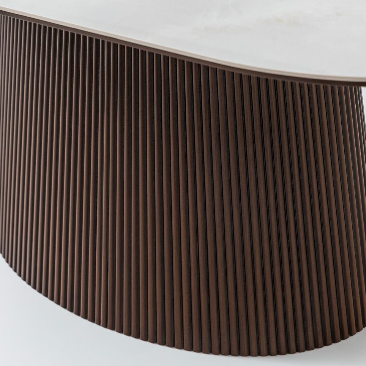 Masă Nero cu Blat Ceramic și Bază din Lemn – Design Modern Premium