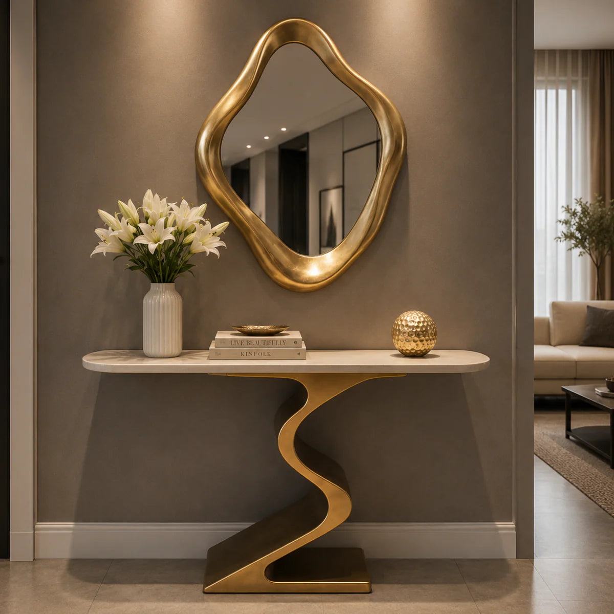 Consola Luxury Fold – Design Artistic și Eleganță Contemporană
