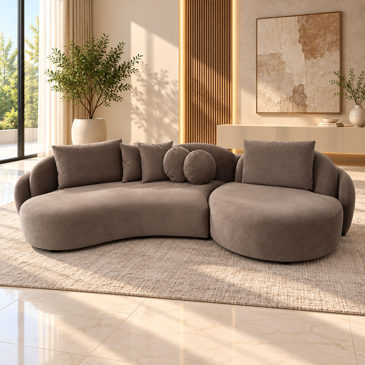 Canapea Modulară Noa – Design Curbat, Tapițerie Personalizabilă