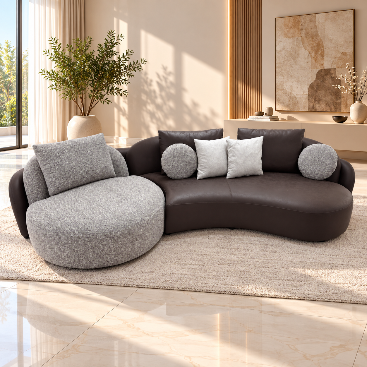 Canapea Modulară Noa – Design Curbat, Tapițerie Personalizabilă