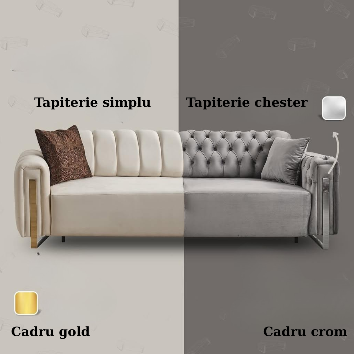 Canapea extensibila cu recliner, Asel