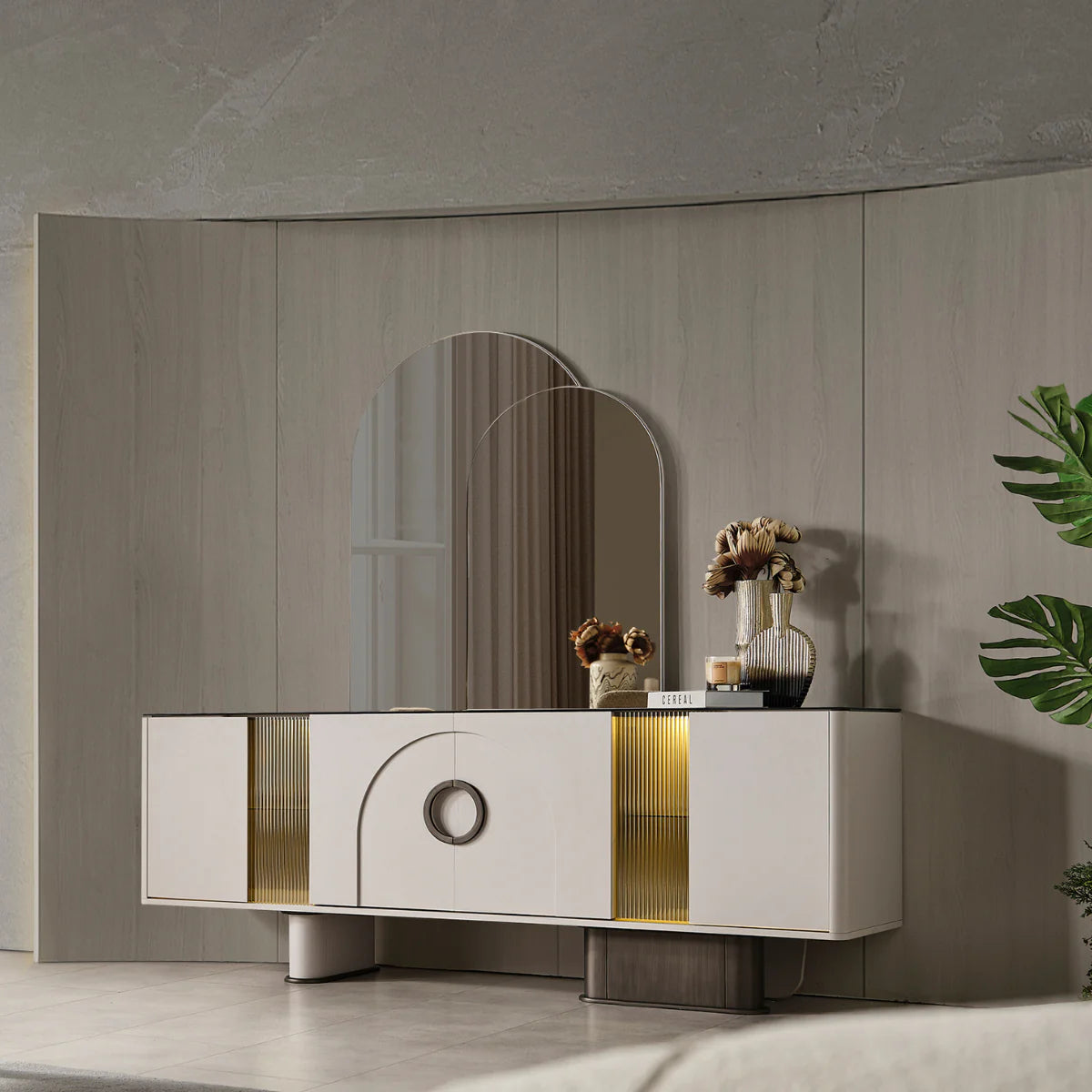 Comoda cu oglinda de dining moderna, Bubble