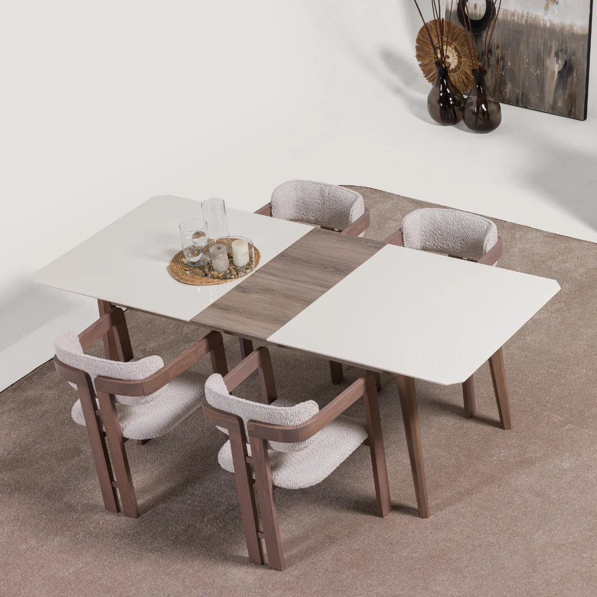 Set Masa Extensibila De Dining Cu 6 Scaune, Myra