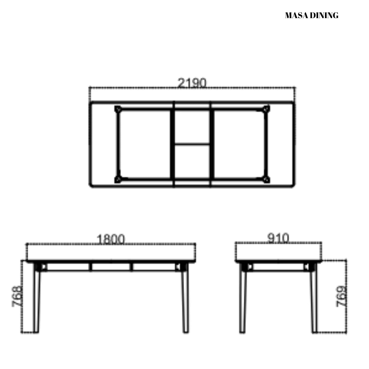 Set Masa Extensibila De Dining Cu 6 Scaune, Myra