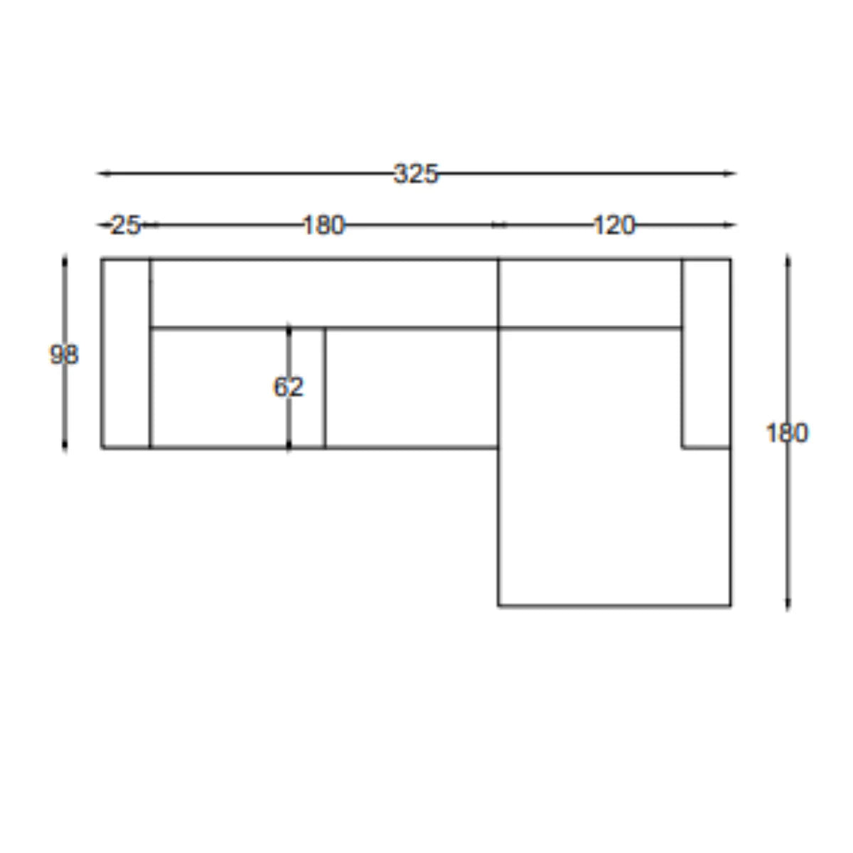 Colțar de lux cu șezlong și recliner, Asel