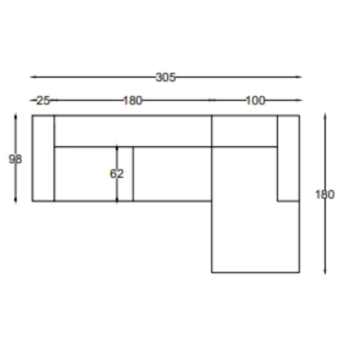 Colțar de lux cu șezlong și recliner, Asel
