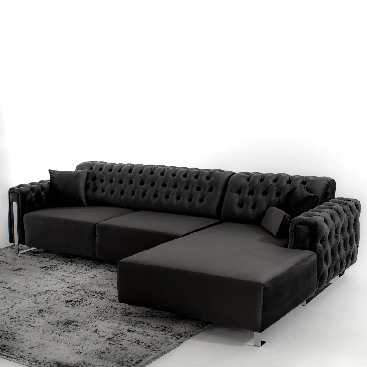 Colțar de lux cu șezlong și recliner, Asel