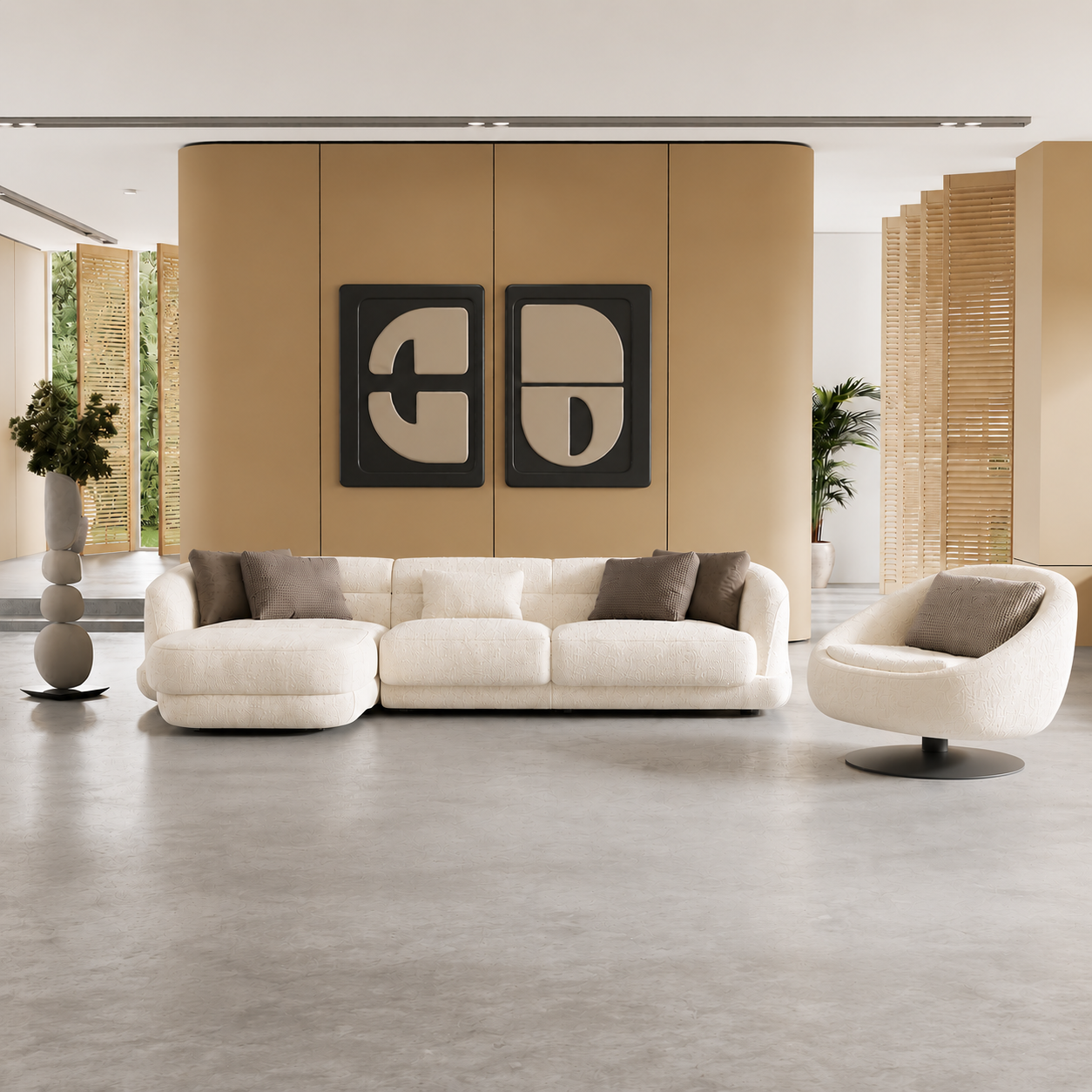 Colțar Conte & Fotoliu Rotativ – Eleganță modernă și confort premium