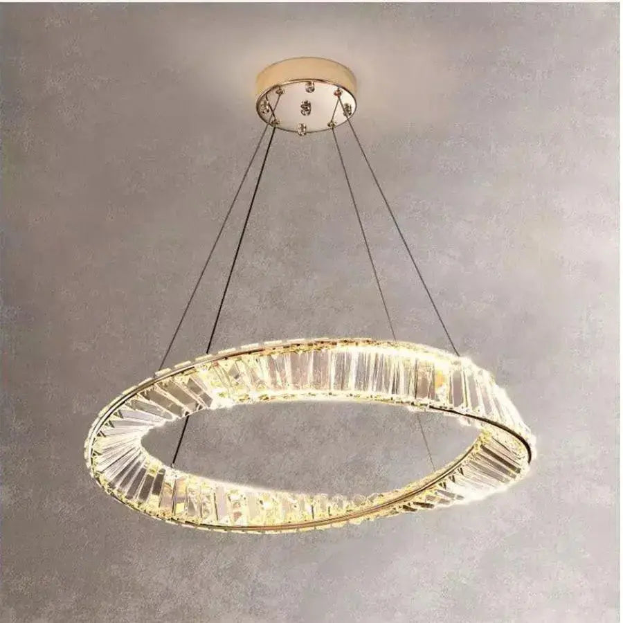 Lustra LED Cristal cu Telecomanda Kyla 36W Diametru 40cm Auriu
