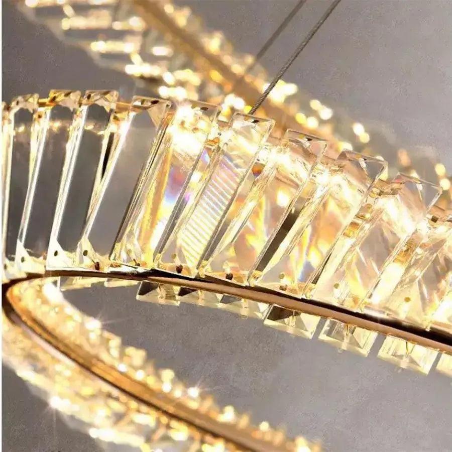 Lustra LED Cristal cu Telecomanda Kyla 36W Diametru 40cm Auriu