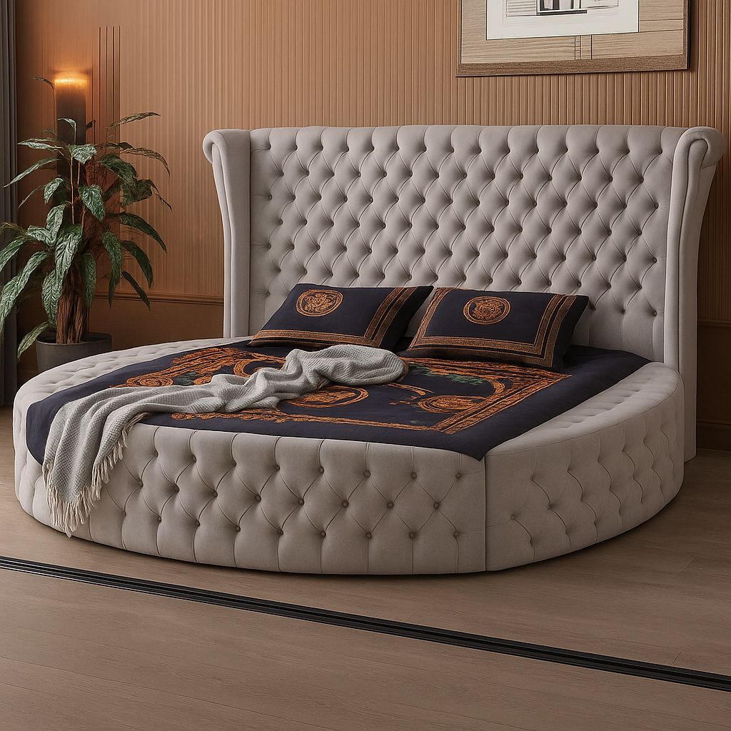 Pat tapițat modern cu ladă, Lotus Chester