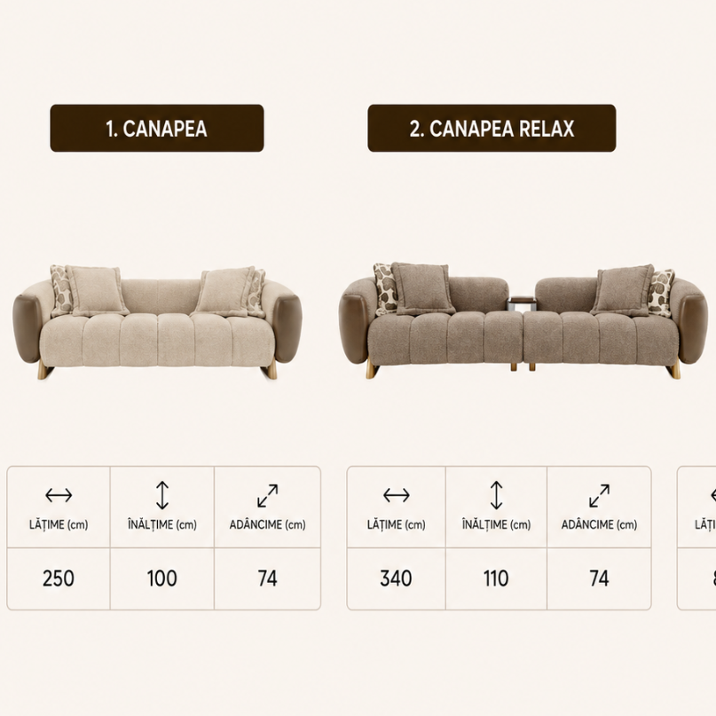 Canapea Bucle de lux Nobu