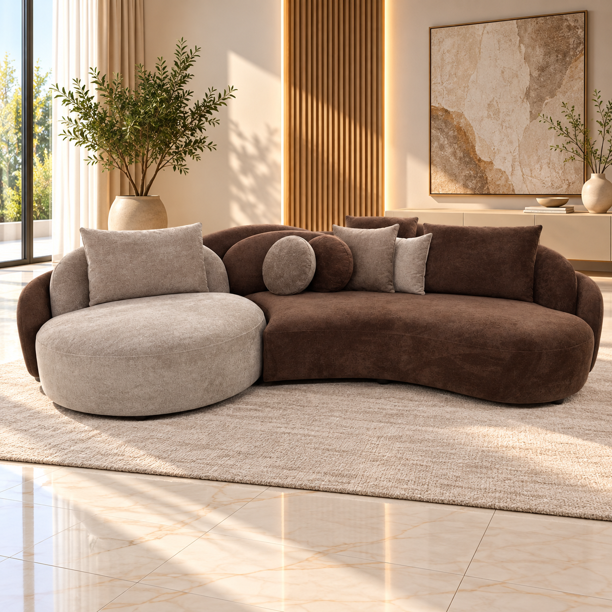 Canapea Modulară Noa – Design Curbat, Tapițerie Personalizabilă