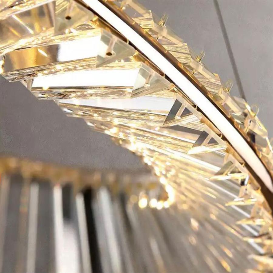 Lustra LED Cristal cu Telecomanda Cai 98W Auriu